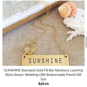 Sunshine Stamped Gold Fill Necklace
